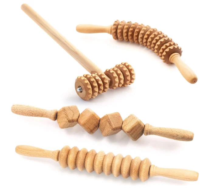 Multifunctional body massage Wooden fat therapy Anti-cellulite massage set Wooden drainage tool