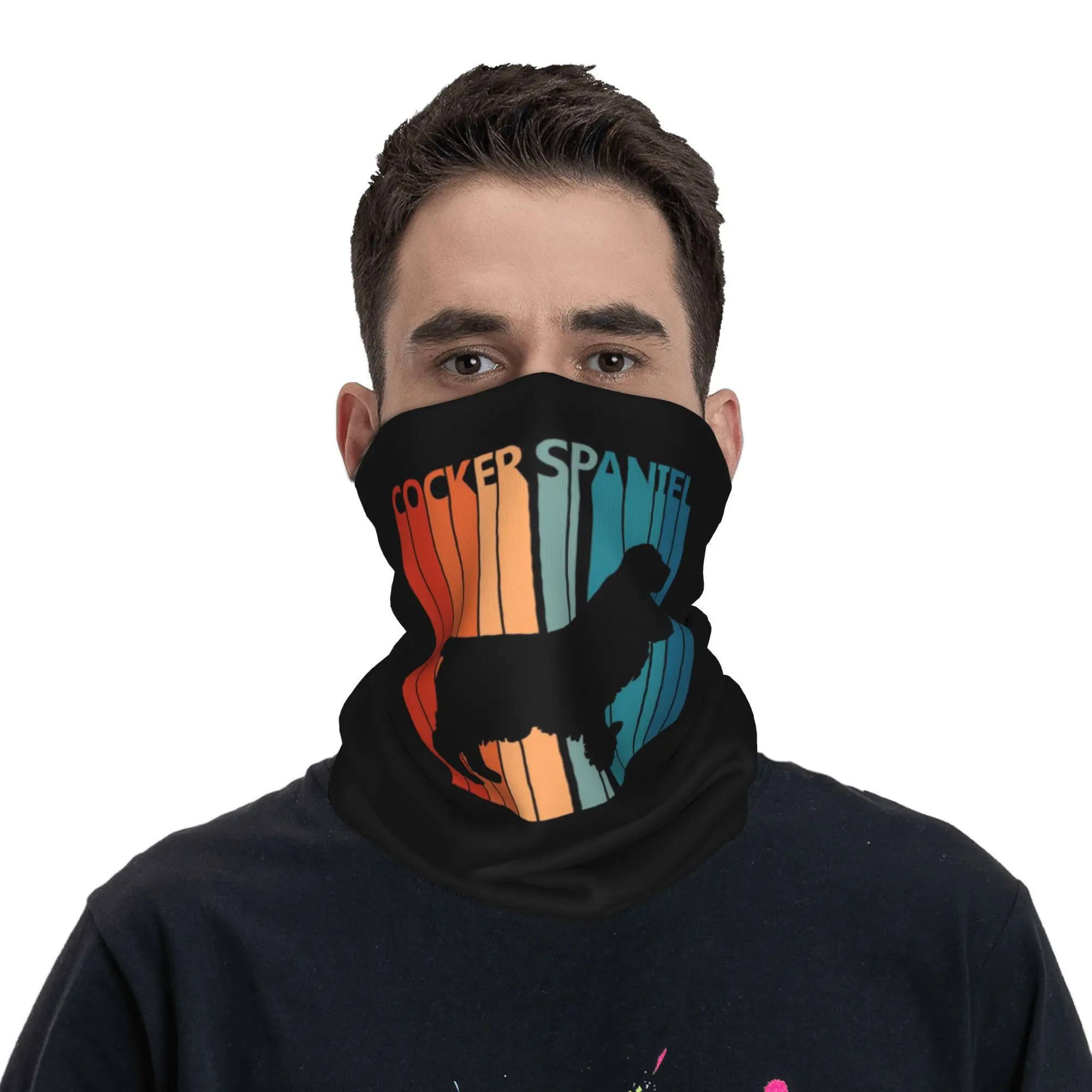 

Vintage Cocker Spaniel Owner Gift Bandana Neck Cover Printed Wrap Scarf Multi-use Headwear Hiking Fishing