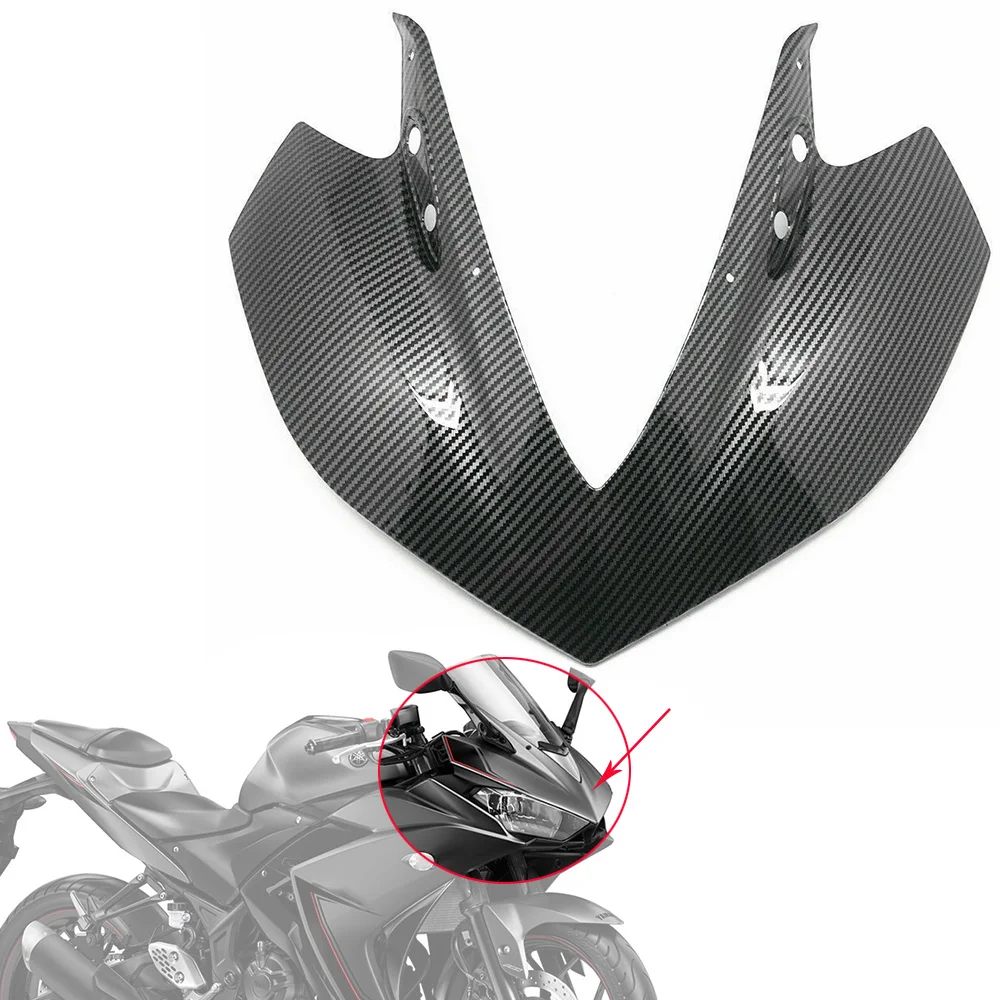 

ВЕРХНЯЯ ПЕРЕДНЯЯ передняя фара из углеродного волокна для Yamaha YZF R3 2014-2018 R25 2015-2017 корпус обтекателя Передняя обтекательная панель