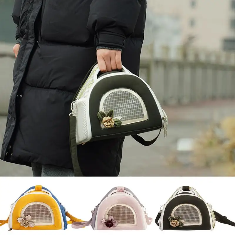 Small Animal Carrier Bag Guinea Pig Carrier Cage Portable Pet Carrier For Hamster Hedgehog Parrots Rat And Other Small Animals