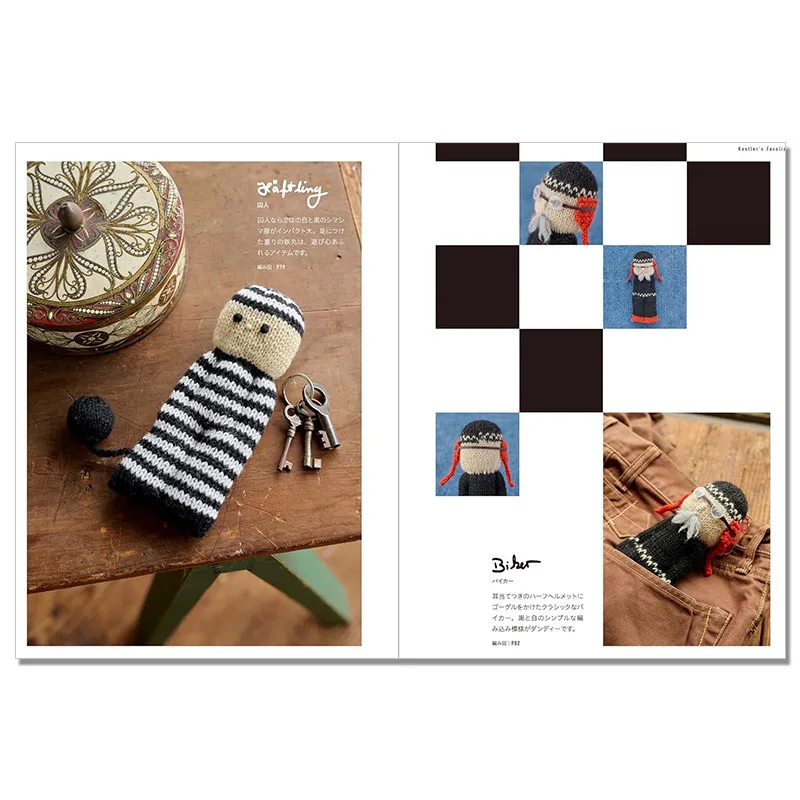 Japanese Handmade Knitting Pocket Doll Book 26 Cute Mini Finger Doll Knitting Pattern Tutorials Japanese Version