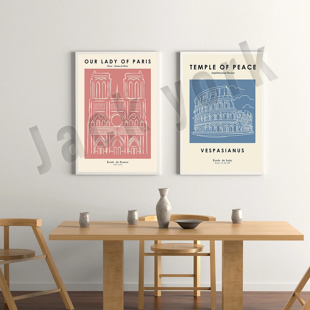 Amphitheatrum Flavium Poster - Colosseum Drawing - Notre Dame Cathedral, - France, Italy Art & Architecture Poster