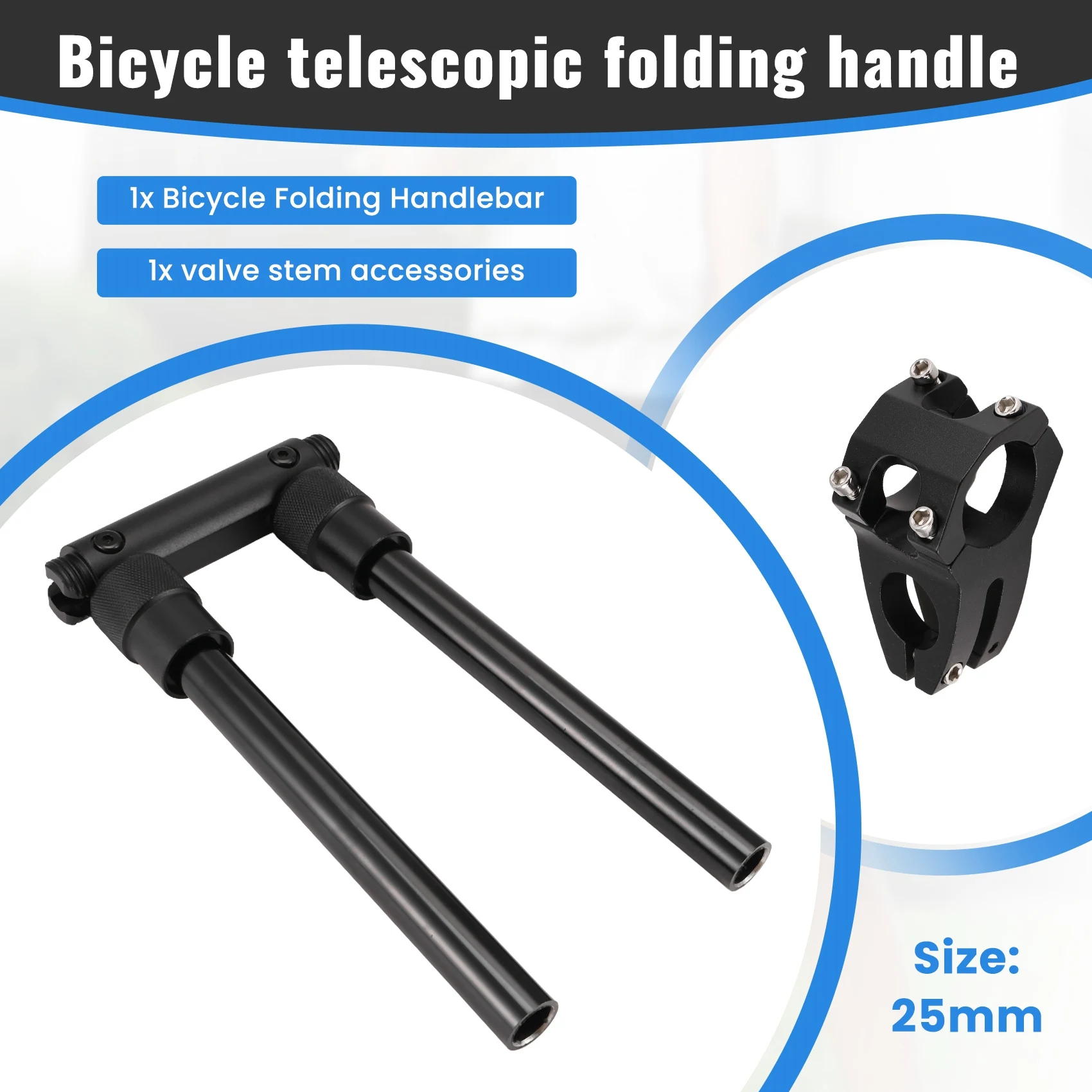 

ABKV-Folding Handle Bar 90 Degree Fold Electric Bicycle Handlebar For Kugoo Electric Scooter