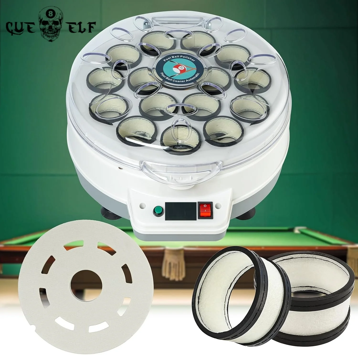 Cueelf Billiard Ball Cleaning Machine Wool Ring 16 Billiard Ball Cleaner Wool Circle for Cleaning Machine Replacement Spare Part