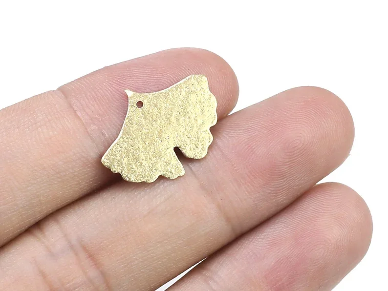 20pcs Gingko Leaf Earring Charms, Glitter Brass Findings, 14.8x20x0.5mm, Necklace Pendant, Jewelry Making R2277