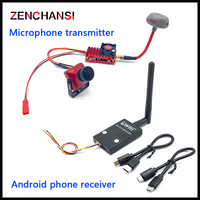 Over 20Km Range 5.8Ghz 2W FPV Transmitter and CCD  2000TVL fpv camera with EWRF FPV Receiver Video Downlink OTG Android Phone