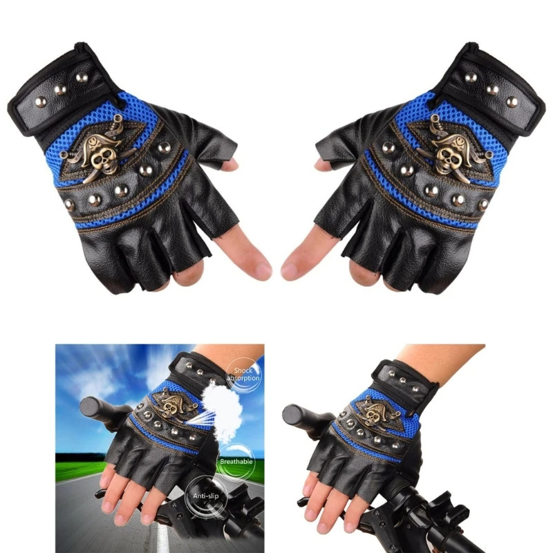 Punk Motorcycle Gloves Half Finger Wear-resistant Flexible Dexterous Gloves