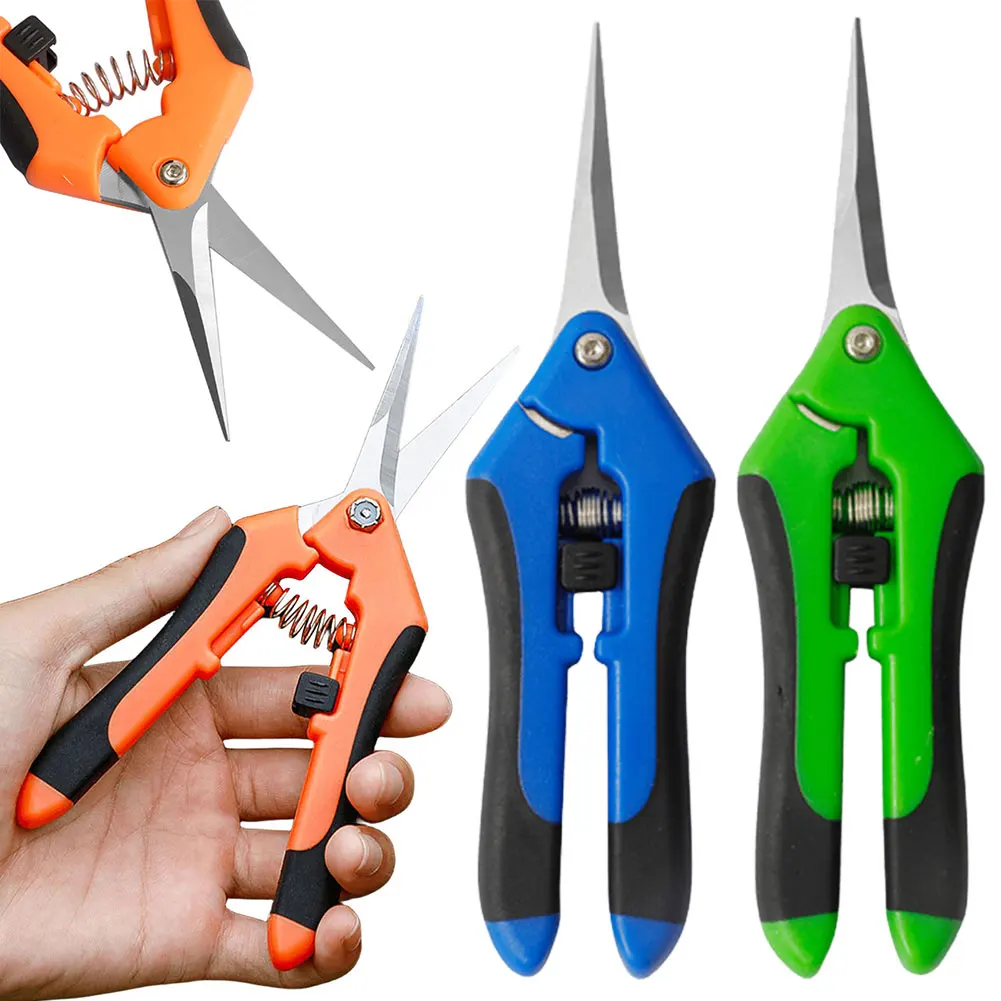 6.5 Inch Curved Pruning Scissors Multifunction Gardening Scissors Pruning Shears Flower Leaf Trimmer Scissors Gardening Supplies