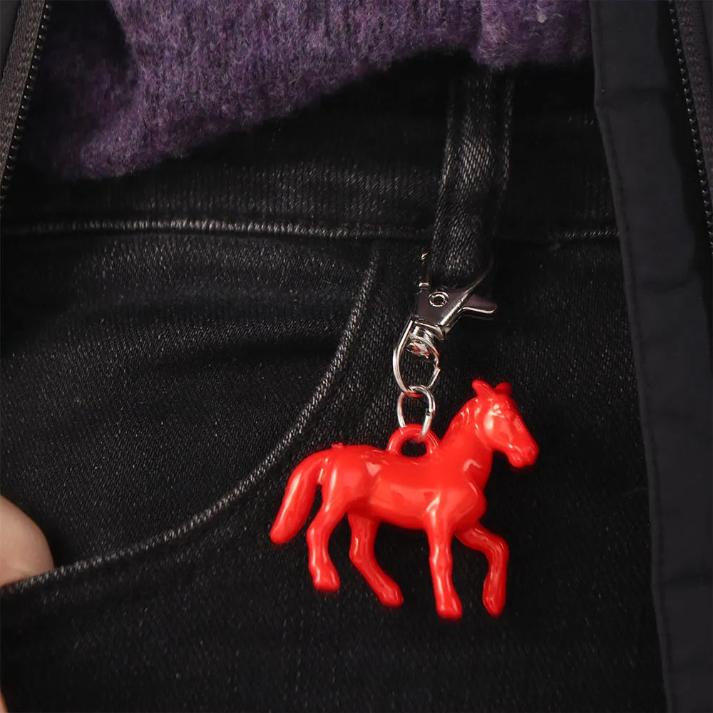 Bag Hanging Ornaments Cartoon Horse Pendant Keychain Mini Cute Animal Key Ring Creative Stereoscopic Car Key Chain Lover Friend