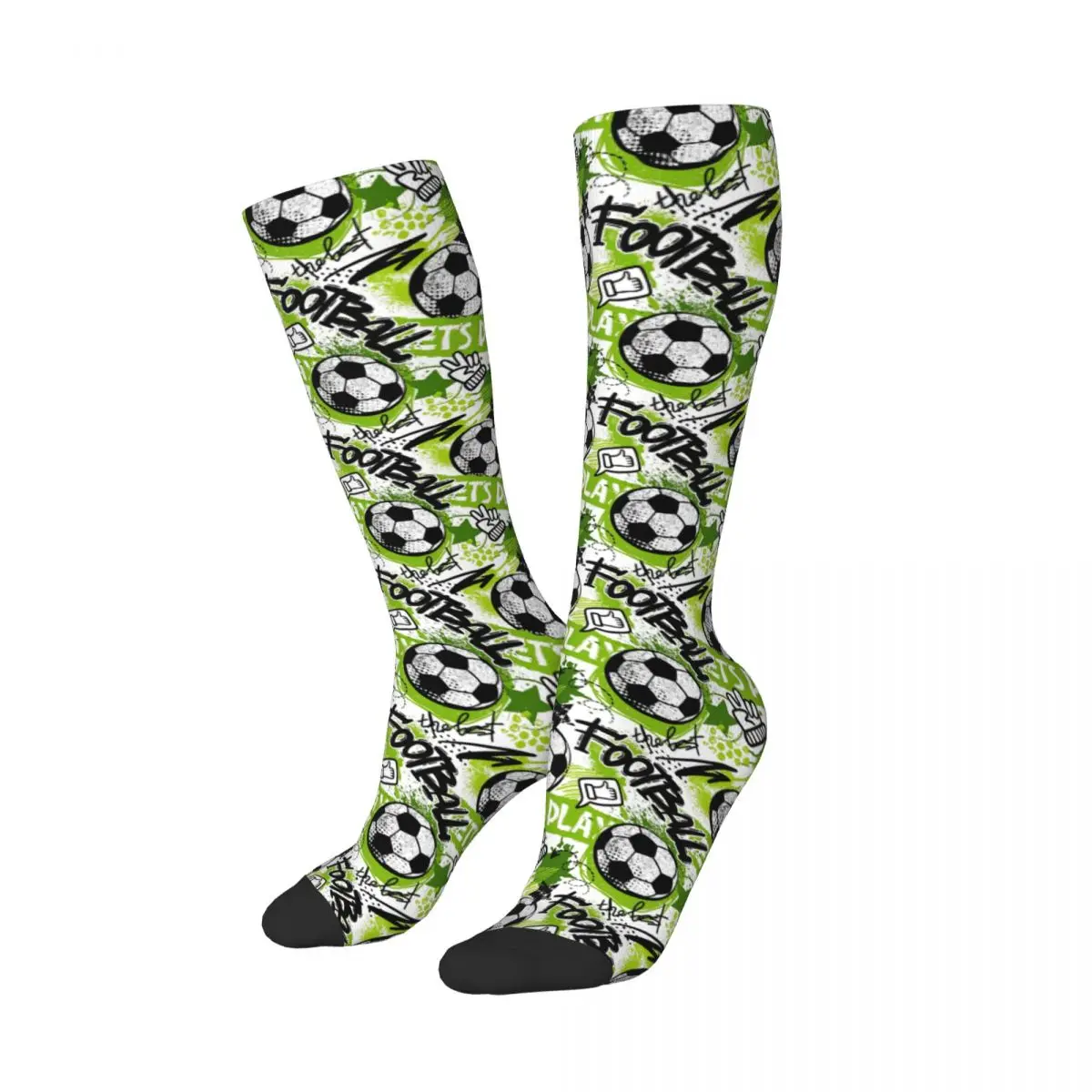 Football Graffiti Pattern Socks Harajuku Stockings All Season Long Socks Accessories for Unisex Birthday Present