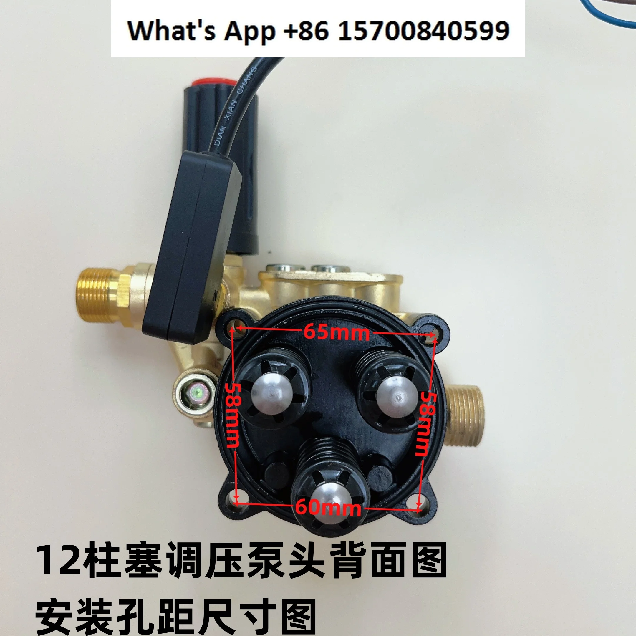 12 Plunger Pump Head Assembly Repair Part for High Pressure Washer Home Machine Pressure Regulating