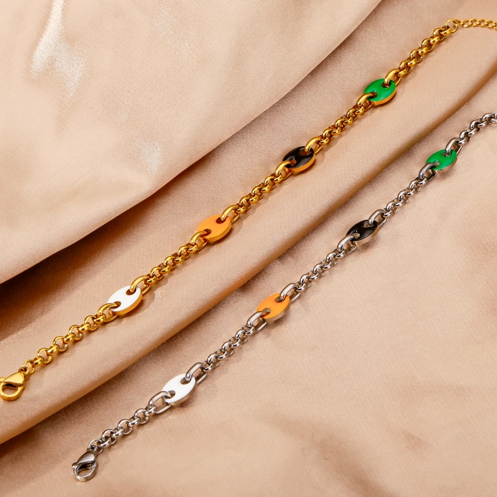 HIYEE gelang jimat Italia baja tahan karat untuk wanita perhiasan hadiah Hari Valentine bentuk bulat barang murah kualitas tinggi