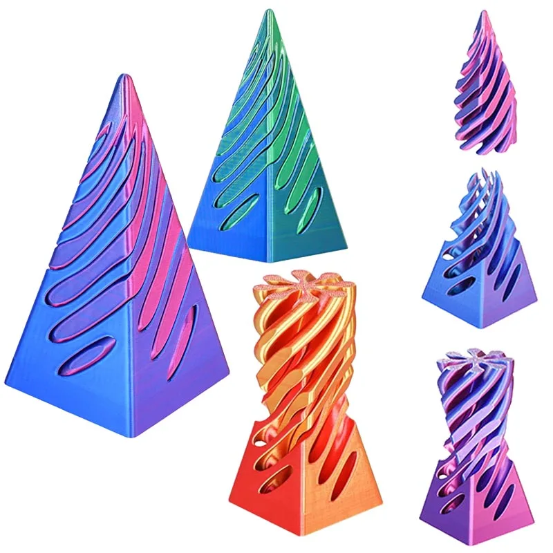 ثلاثية الأبعاد مطبوعة دوامة ألعاب متململة 11 سنتيمتر الضغط الغزل هيكل ثلاثي الأبعاد الإصبع ثنائي اللون لعبة لتخفيف الضغط #6