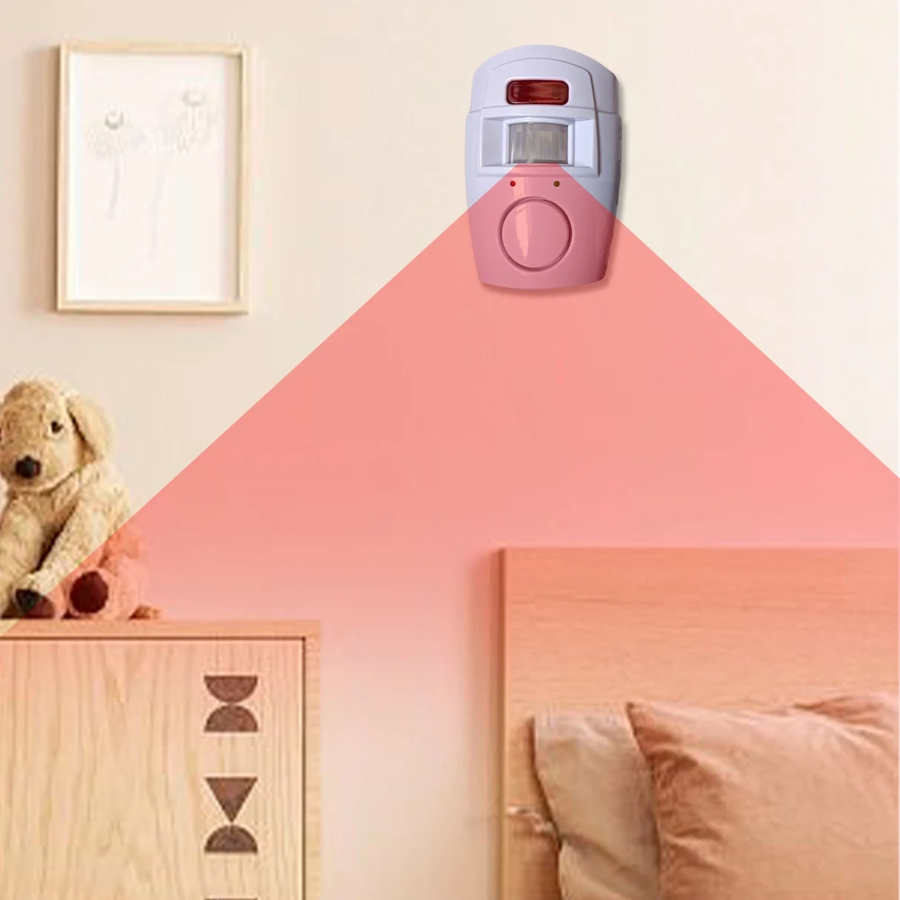 Wireless Motion Sensor Alarm พร้อมรีโมทคอนโทรล 2 ตัว PIR Alert เซ็นเซอร์อินฟราเรด Alarm แบตเตอรี่ Home Security System