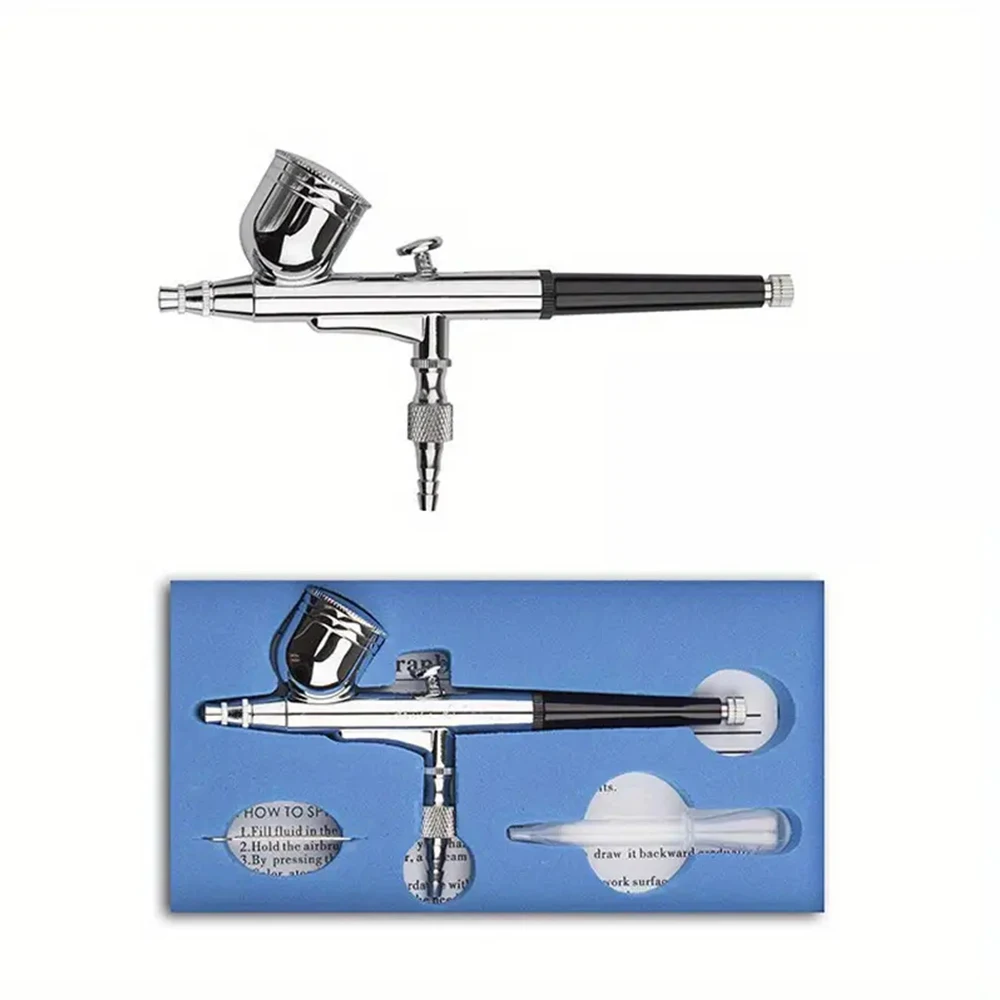

Dual-Action Airbrush Spray Gun with 0.2mm Nozzle - Perfect for Nail Art, Body Tattoos, Cake Decorating & Toy Model Painting