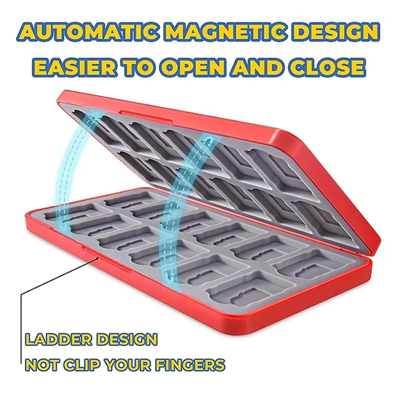

Efficient Game Card Storage Box Magnetic Opening And Closing For Nintendo Switch NS/ OLED Card Box TF Can Stored 24 Pieces