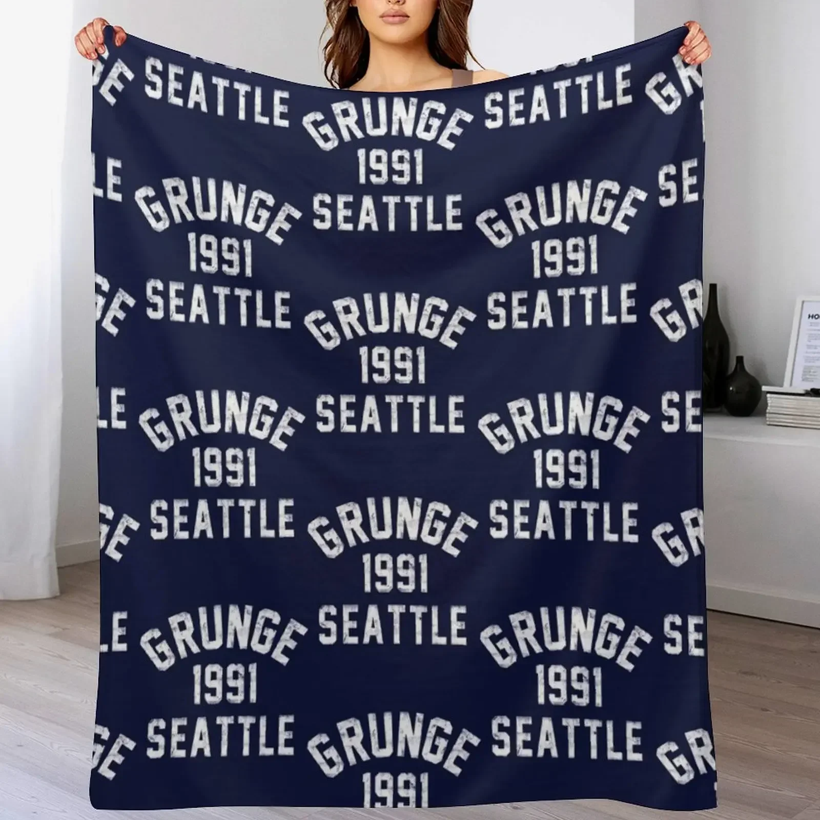 

Grunge Throw Blanket Decorative Sofas Soft Plush Plaid Blankets