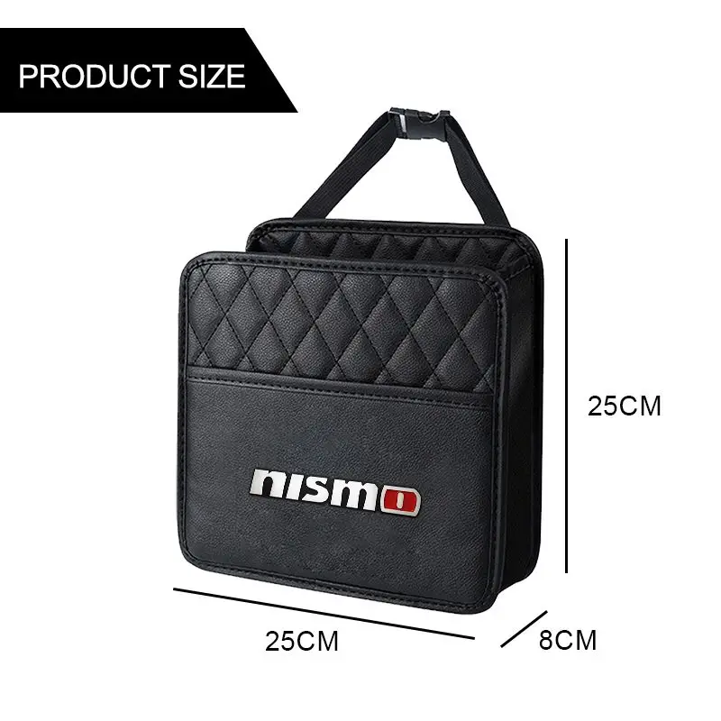 Car Seat Back tissue Box Auto Sunshade Armrest Box Paper Bag For Nismo Logo Emblem R34 GTR Nissan Tiida Sylphy Teana X Trail