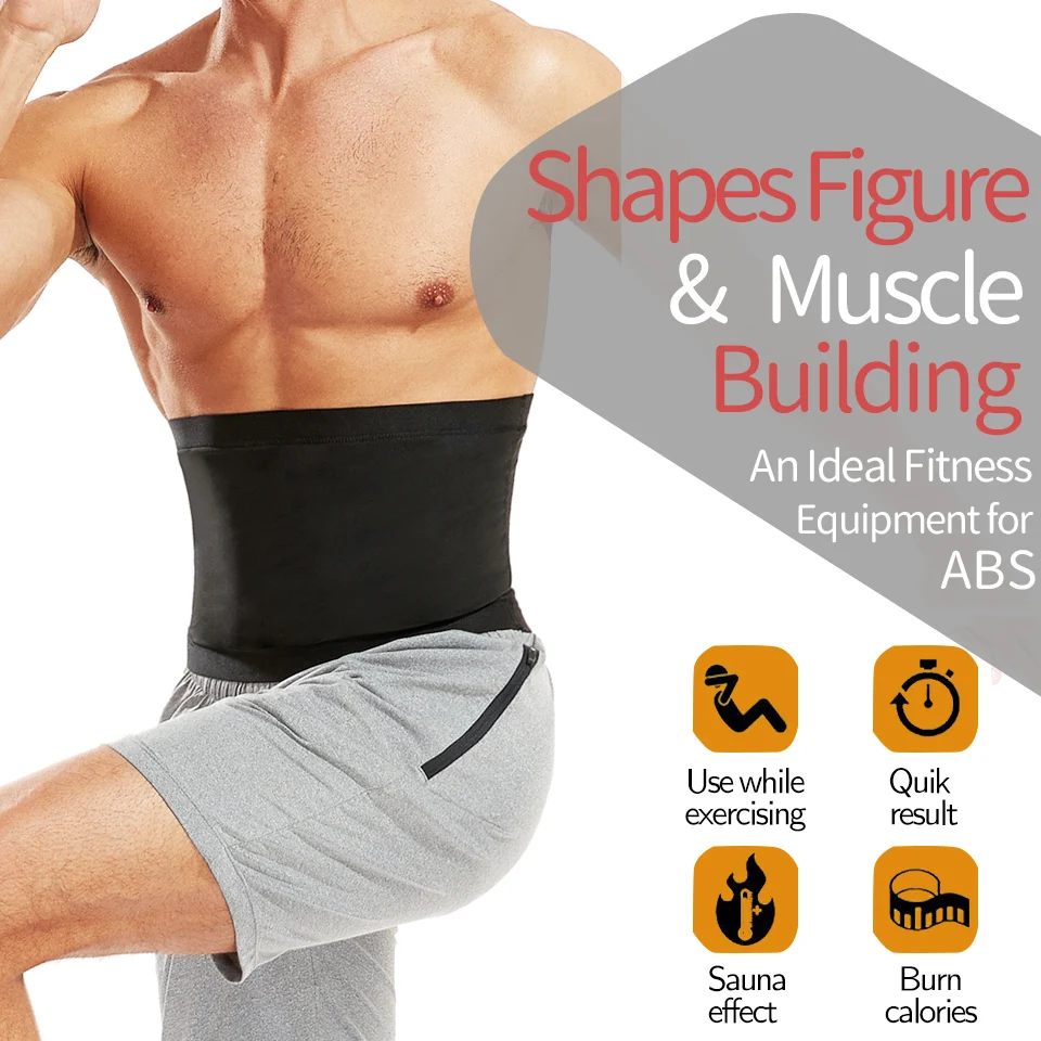 Mens Body Shaper Abdomen Reducer Fitness Sweat Trimmer Belt Suana Waist Trainer Belly Slim Shapewear Burn Fat Corset Weight Loss