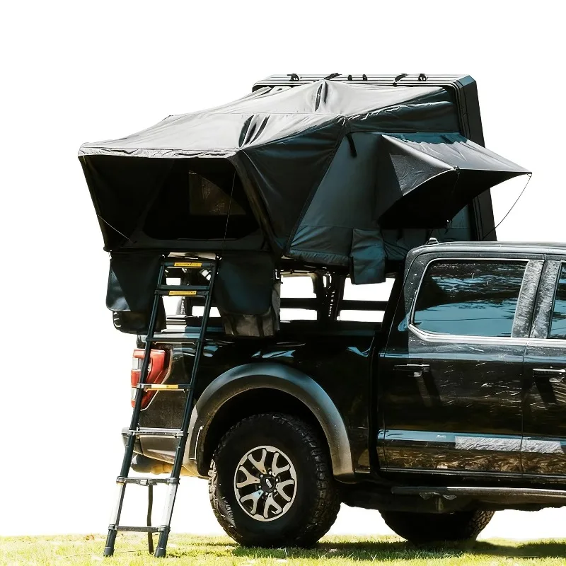 YTYIN HOTO Large Car Rooftop Tent Hard Shell 2 Person Side Folding Aluminum Hardshell Roof Top Tent With Side Open Design