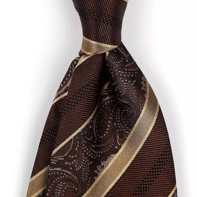 ربطة عنق حريرية فاخرة للعريس - ربطة عنق حرير التوت 100% مع نمط زهور عتيقة، صندوق هدايا الزفاف متضمن