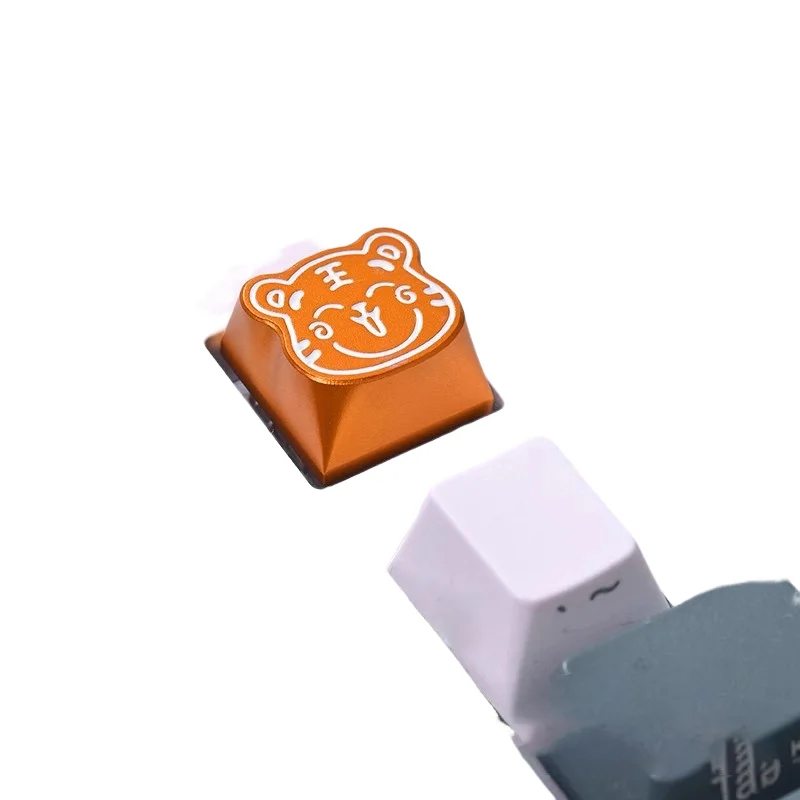 Lovely Little Tiger Keycap Aluminum Oxide R4 Profile Keyboard Keycaps Personalized Tiger Adaptable Mechanical Keyboard Keycaps