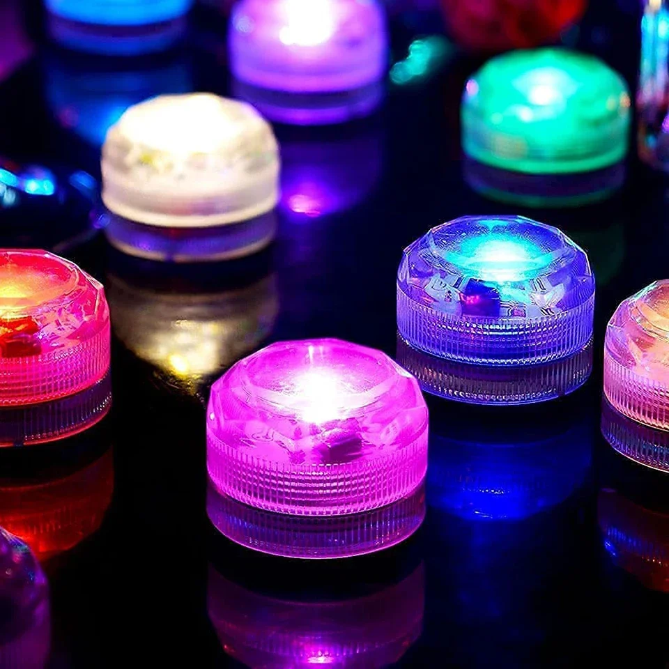 RGB Submersible Lights Remote Control Underwater Led Light Battery Operated Night Lamp For Halloween Vase Wedding Party Decor