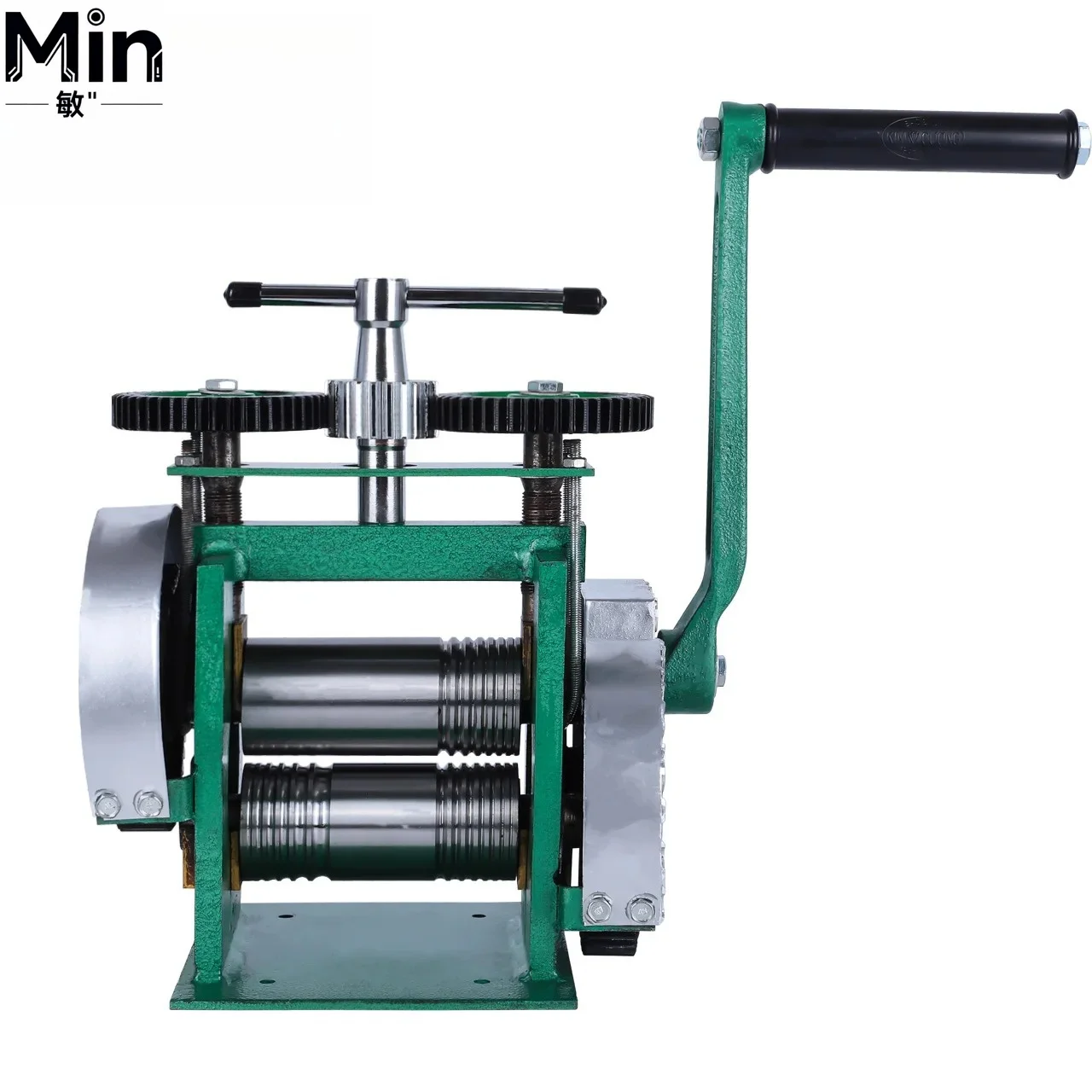 3-in-1 Jewelry Rolling Mill Machine Manual 76mm Flat Square Half-Round Roller 0.1-7mm Adjustable for Metal Sheet Wire Forming