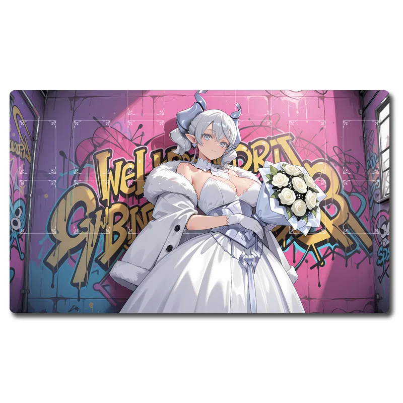 ยูกิโอ! แผ่นรองเมาส์/คีย์บอร์ด ลายเขาวงกตปราสาทเงิน OCG DIY อนิเมะ เกมการ์ดต่อสู้  ขนาด 600*350*2 มม.