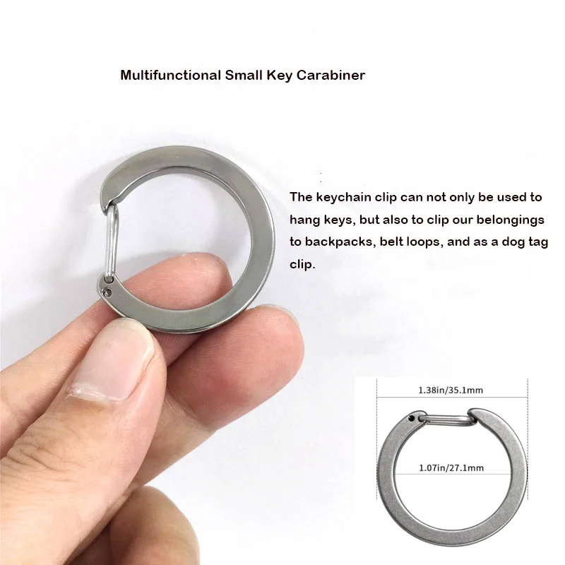 Titanium Circle Quick Release Keychain Clip Hook C Shaped Carabiner Clip Key Ring Holder