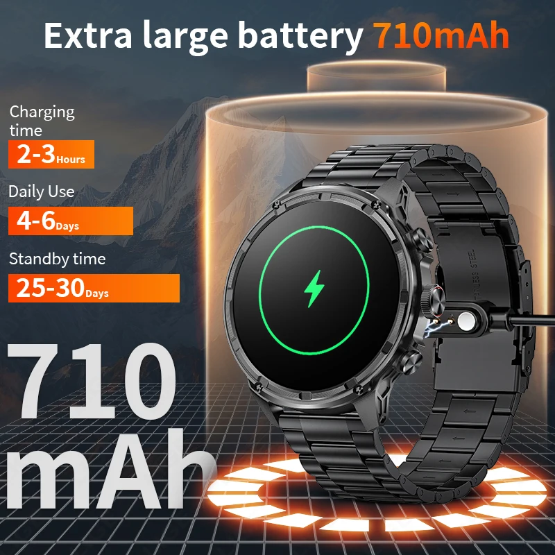 LIGE New Men Smart Watch Wireless Voice Call 710mAh Large Battery Waterproof Outdoor Sport Watch Digital Smartwatch Women 2024