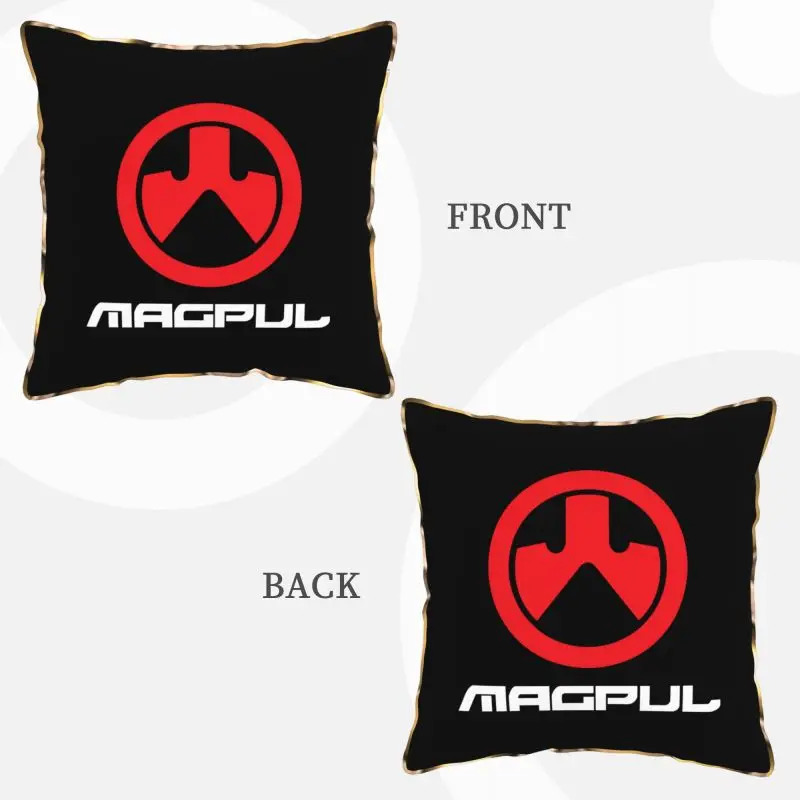 Custom Magpul Firearms Logo Print Soft Velvet Pillow Cover Square Throw Pillow Case 18x18 Inch Cushion Cover for Car Office Home
