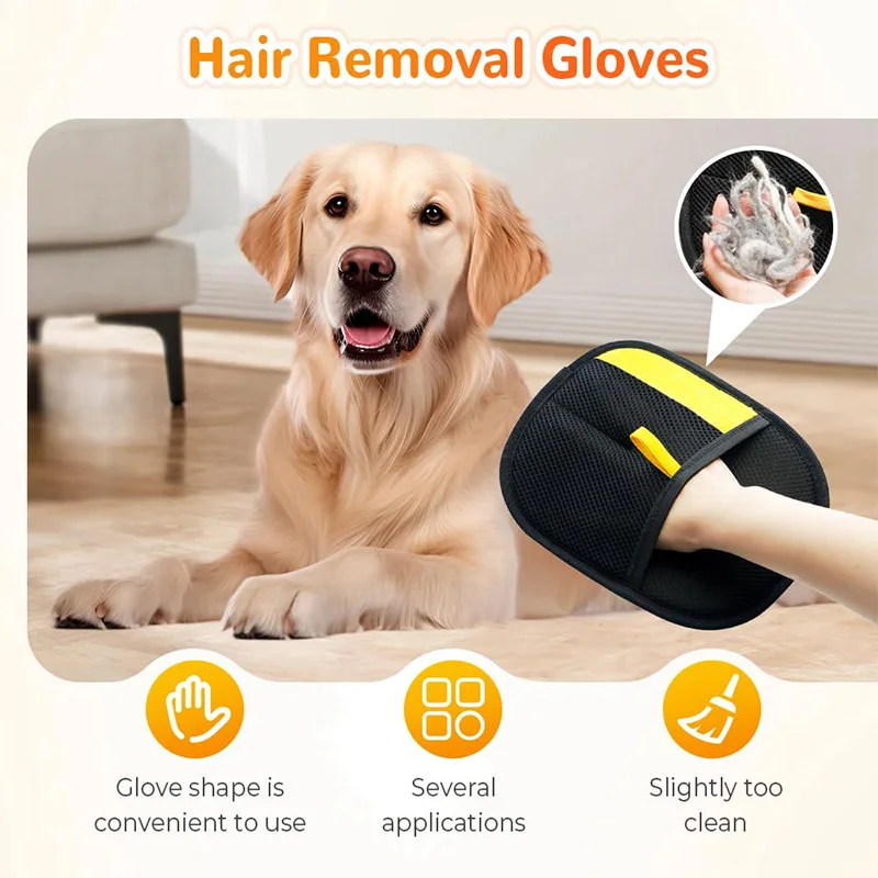 Guantes eficientes para la eliminación de pelo de mascotas y limpieza del hogar, herramientas de limpieza y eliminación de polvo, adsorción electrostática gruesa y duradera