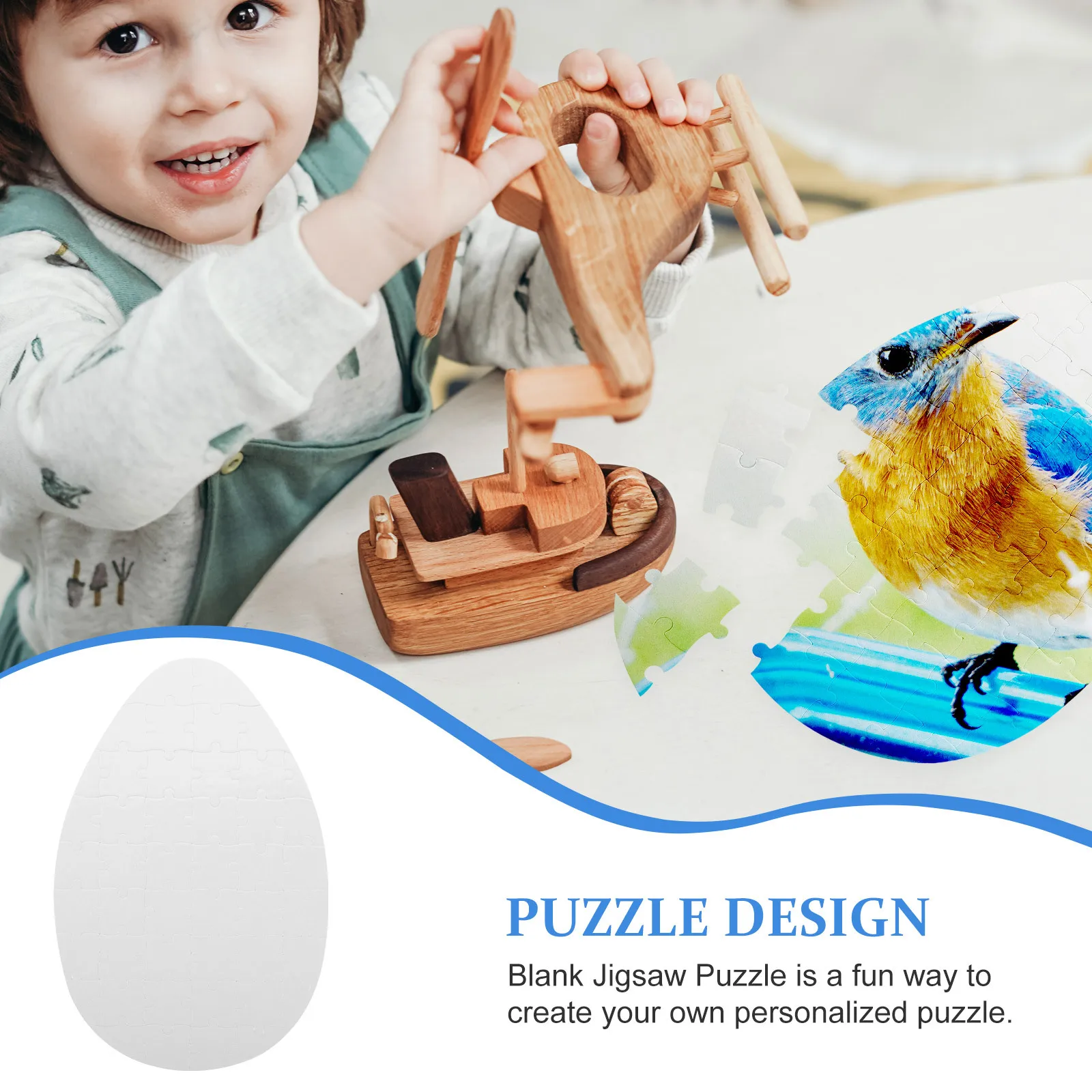 

5Pcs Blank Egg Shape Jigsaw Puzzle Heat Transfer DIY Sublimation Paper Puzzle Transfer Craft Cognitive Game Kids' Toy