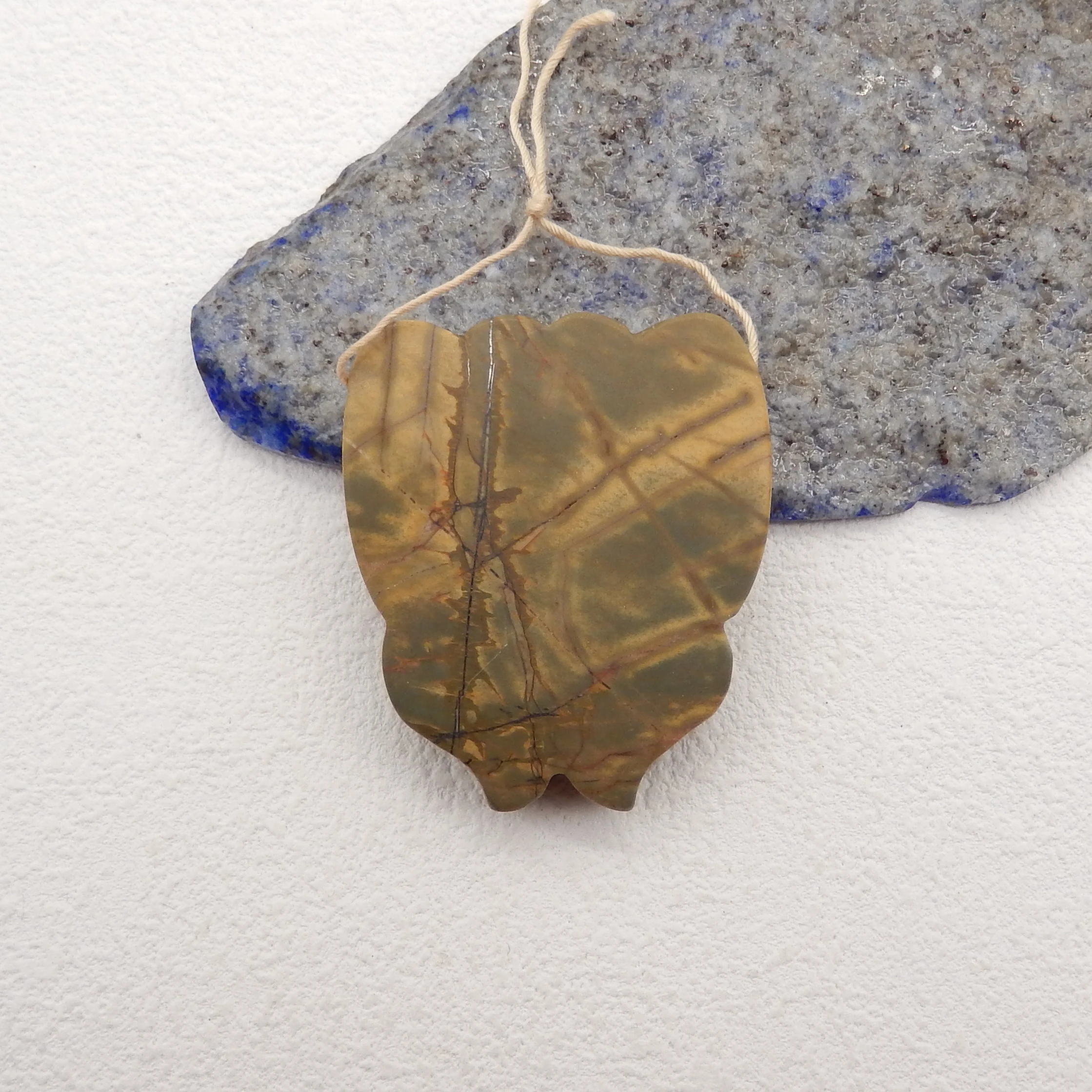 Natural Stone Multi-Color Picasso Jasper Pendant Bead,Handmade Animal Butterfly Pendant, Fashion Jewelry Necklace Accessories