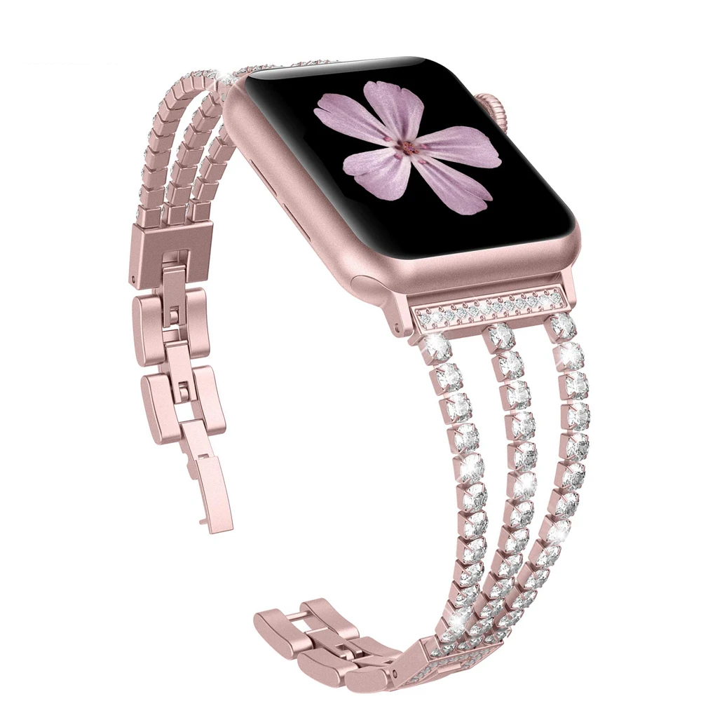 Strap For Apple Watch 10 9 8 7 band 46mm 42mm 41mm 45mm 44mm 40mm 38mm Women Diamond Band for iWatch Ultra 2 49mm Bracelet Strap