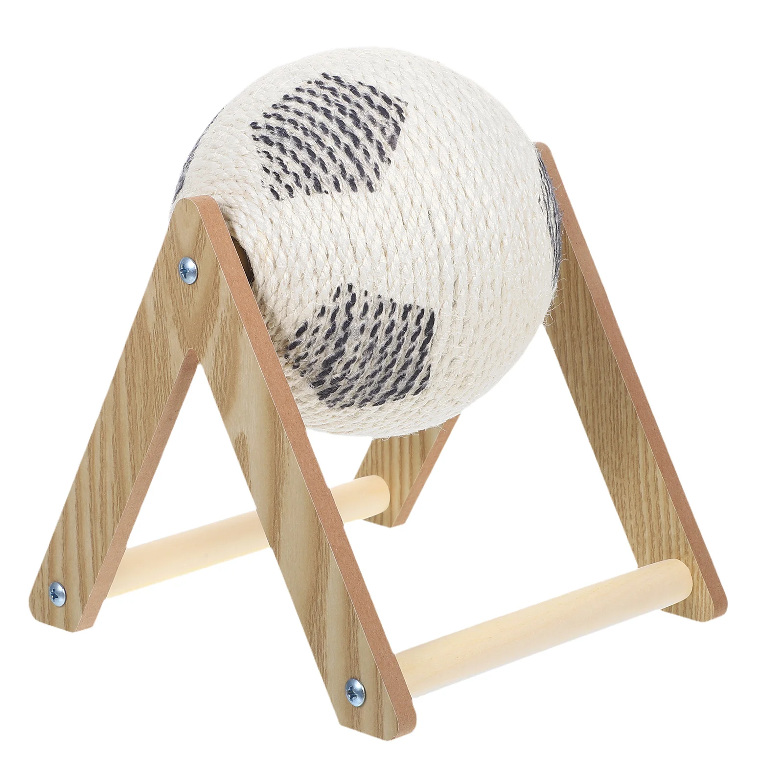 

Cat Scratcher Ball Natural Sisal Interactive Wood Scratcher for Indoor Cats Light Brown Kitten Exercise Fun Game Pet Supplies