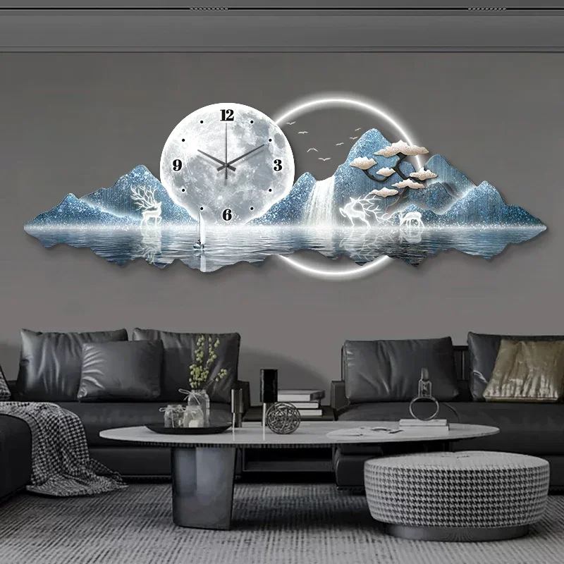 Chinese Style Minimalist Clock Wall Fashion Cartoon Restaurant Silent Wall Watch Creative Reloj De Pared Ornaments Home Decor