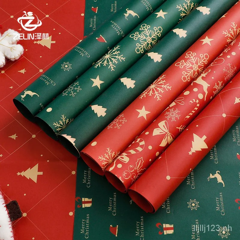 Flowers Packaging Material Christmas Each Printing Kraft Gift Decorative Wrapping Floral Dacal Paper