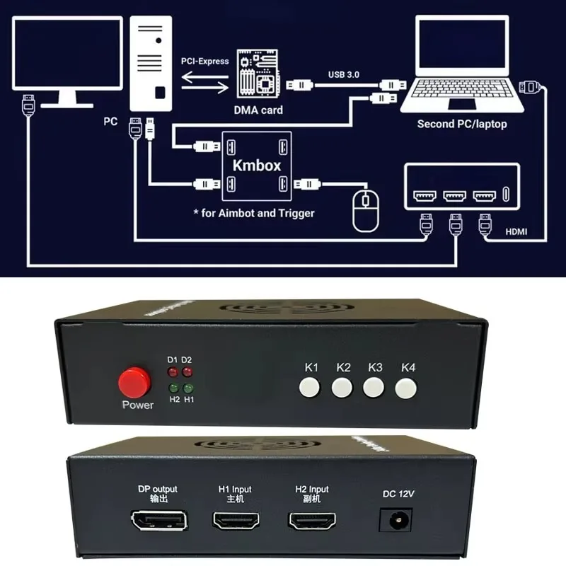 DMA 6th Fuser Video Overlay Box Processor Support for 2K144/1K240/3K DMA Fusion Game Converter Computer Components