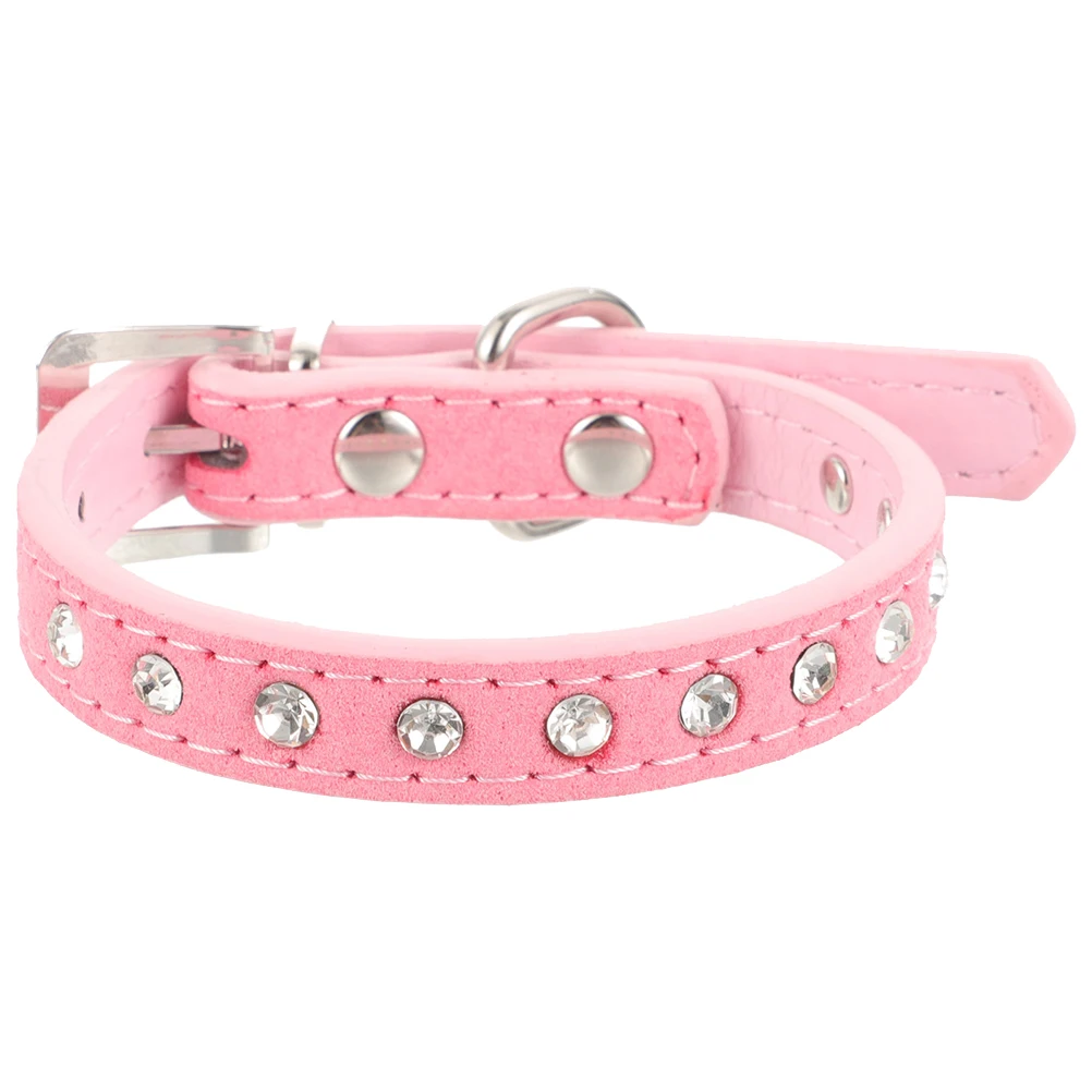 

Stylish Dog Collar Rhinestone Pu Puppy Neck Decor Adjustable Comfortable Wear-Resistant For Small Medium Large Dogs Pet Party