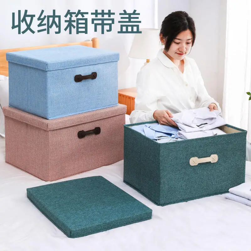 

Clothes storage box with lid, household items, portable clothing, oversized wardrobe storage box, foldable storage box