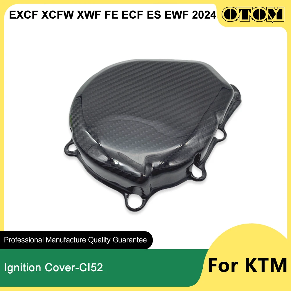 OTOM 2024 Motorcycle Ignition Cover Guard Carbon Fiber Magneto Protector For KTM HUSQVARNA GASGAS XCFW XWF FE ECF ES EWF 450 500