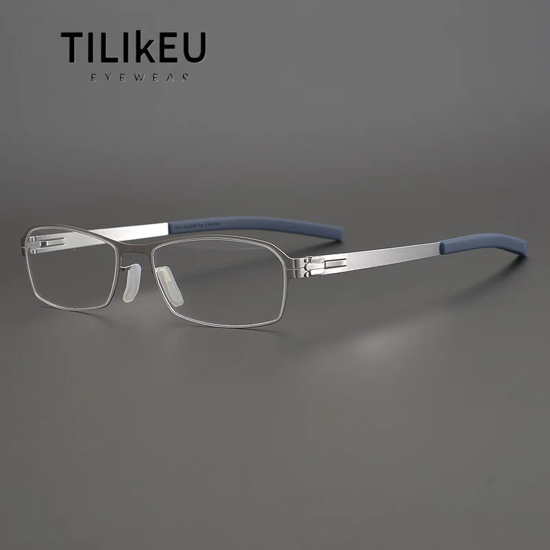 إطار مصمم ألماني بدون براغي رفيع للغاية معدني نحيف الساق للرجال والنساء لقصر النظر إطار نظارات طبية عدسات مضادة للإشعاع