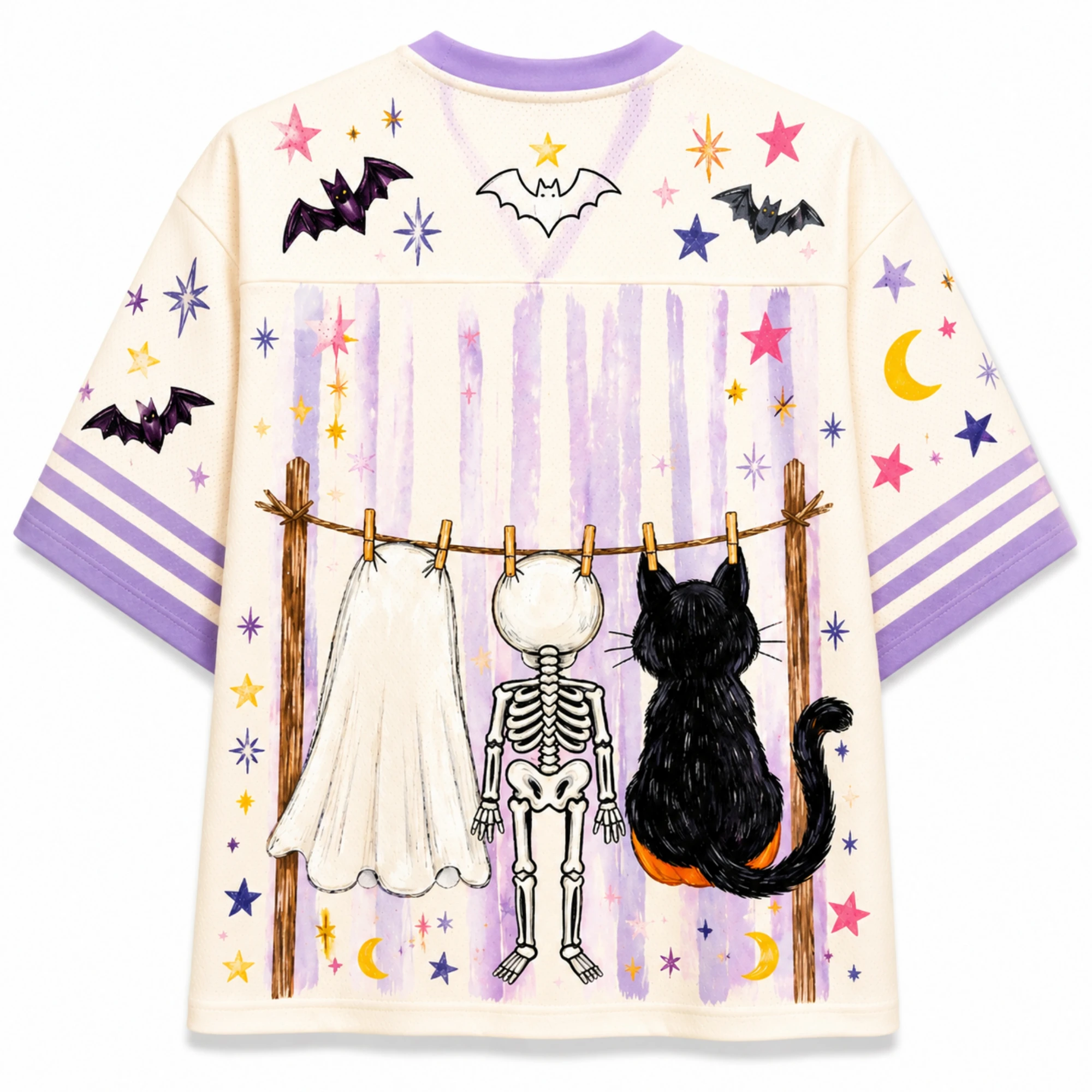 Halloween-Party-Veranstaltung mit Geisterthema, Sporttrikot-Stil, Herren- und Damen-T-Shirt in Übergröße, lockerer V-Ausschnitt, schnelltrocknendes Mesh-T-Shirt – Detail 5
