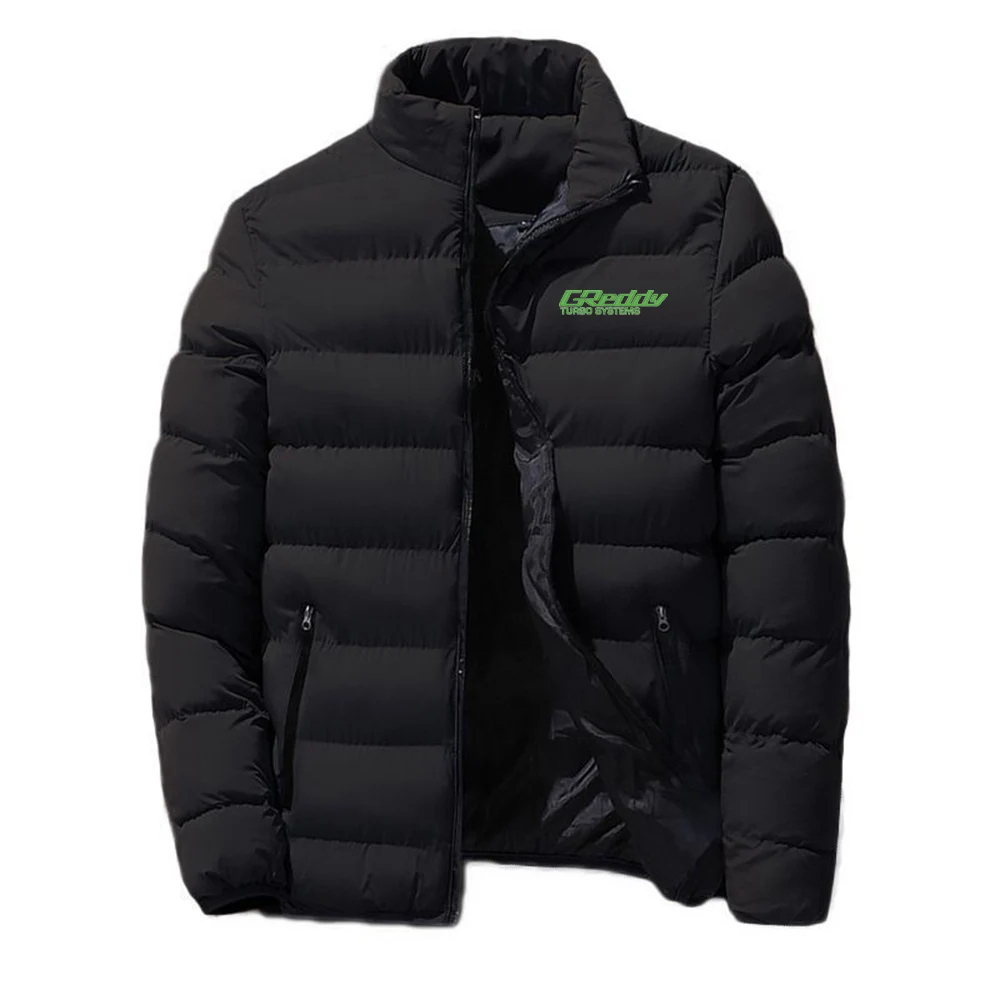 

2025 Autumn Winter Men's GReddy Turbo Systems Logo Print Round Neck Cotton Padded Jacket Windproof Warm Coat Zipper Hoodies