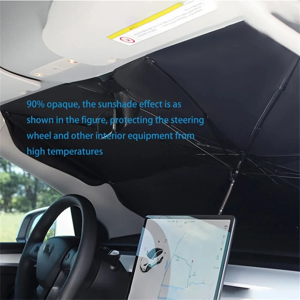 Rubber Sunshade Umbrella For Car Uv Protection Folding High Shading Car Umbrella Front Windshield High Shading Silver Sunshade image 3