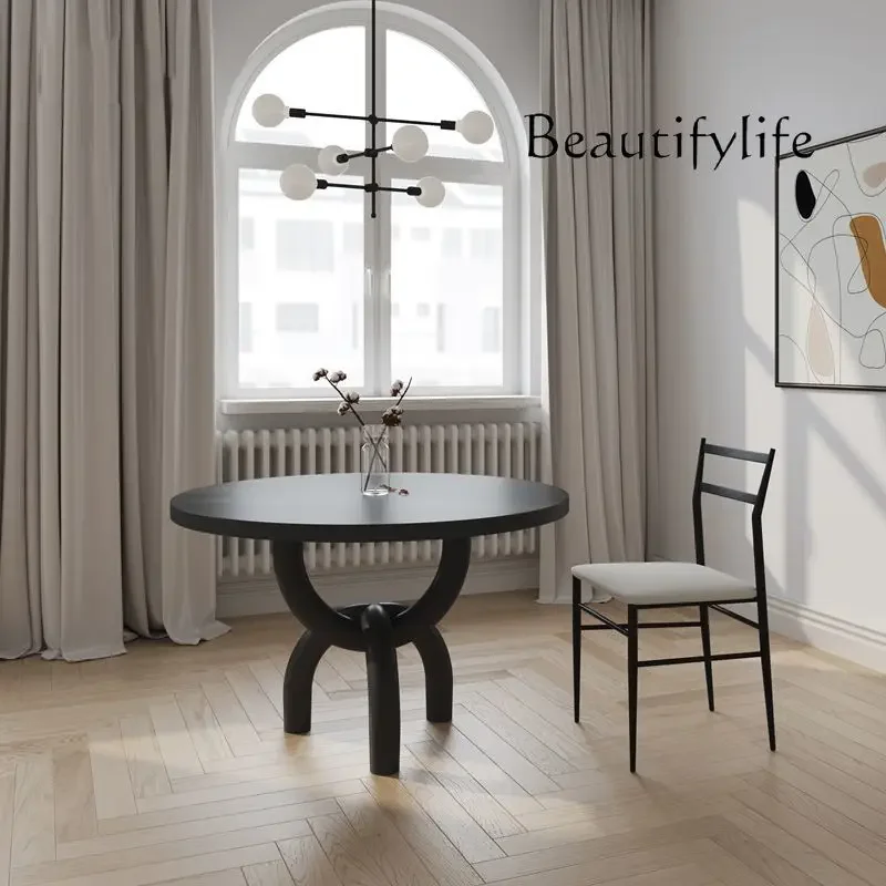 Italian round dining table creative designer living room surprise quiet wind high-end homestay model room table