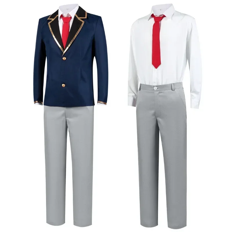 Cosbao Anime Oshi No Ko Aqua Cosplay disfraz peluca Hoshino Akuamarin chaqueta pantalones uniforme azul evento Anime fiesta niño hombres traje Su