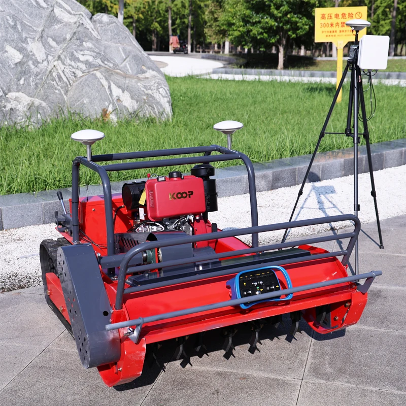 Cortacésped pequeño personalizado con control remoto GPS, ancho de corte con seguimiento de 800mm/1000mm/1200mm para el cuidado del jardín